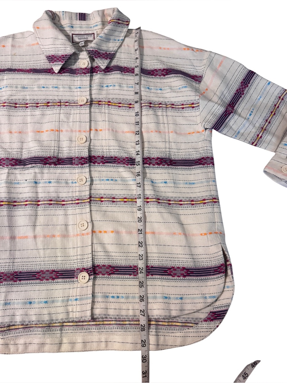 Johnny Was Workshop Embroidered Southwestern Button Up Cotton Blend Size Large - Picture 5 of 8